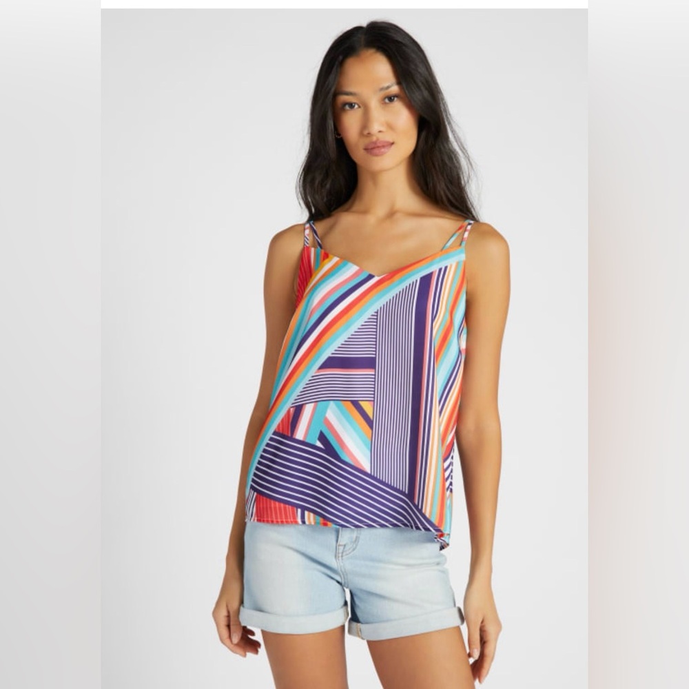 Skies Are Blue Multicolor Striped Top